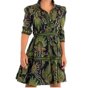 Gretchen Scott Damsel Midi Dress - Plume In Navy Blue Size XS NWT